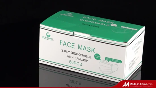Masque facial médical chirurgical de protection d'usine de Disposabel 3ply Earloop