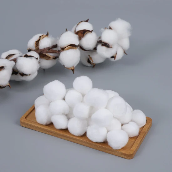 Haute qualité 100% coton pur stériliser l'alcool boule de coton boule de coton absorbante médicale blanche