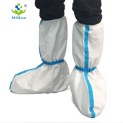 Fourniture d'usine Anti Slip Booties Shoe Covers White Boots Cover Foot Protection Jetable pour les médecins de l'hôpital