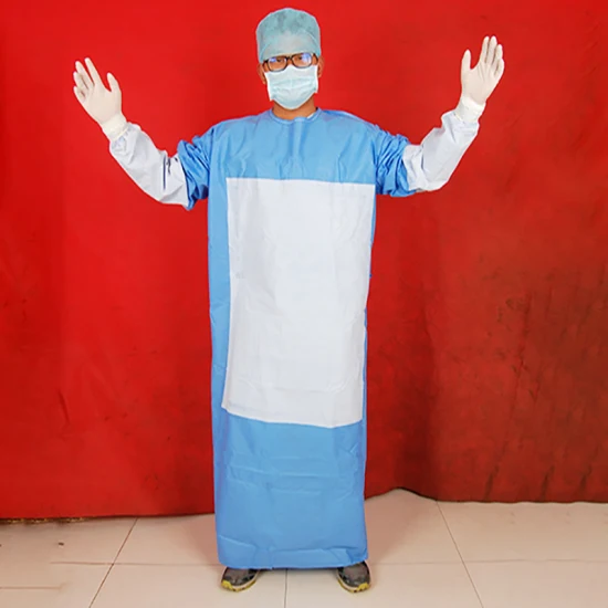 Non tissé Médecin Infirmière Fabricant de robes chirurgicales médicales Fournir des vêtements d'hôpital standard stériles jetables